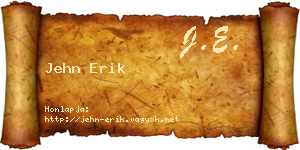 Jehn Erik névjegykártya