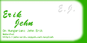 erik jehn business card